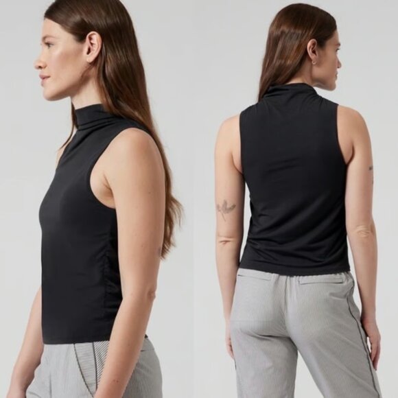 ATHLETA Essence Mock Neck Support Tank Black XL NWT - Picture 1 of 4